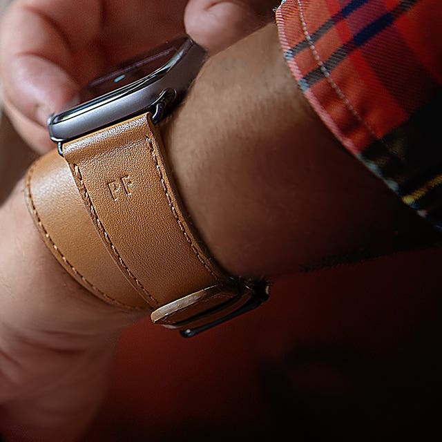Double Tour Bracelet - Apple Watch 45mm - Naturel - Cuir Lisse